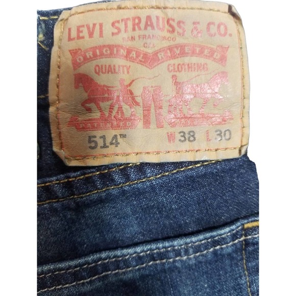 Levi's 514 Men Jeans Size 38x30 Blue Straight‎ Leg Blue Denim Jeans - Picture 8 of 8